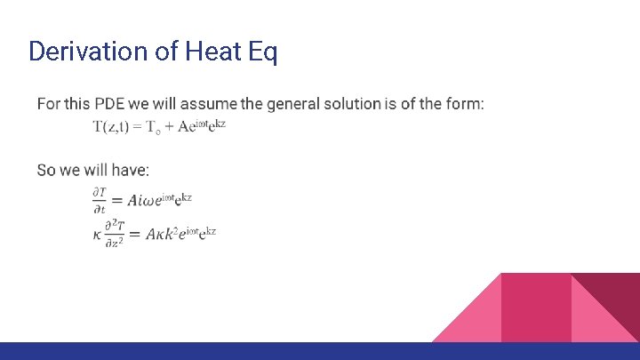 Derivation of Heat Eq 