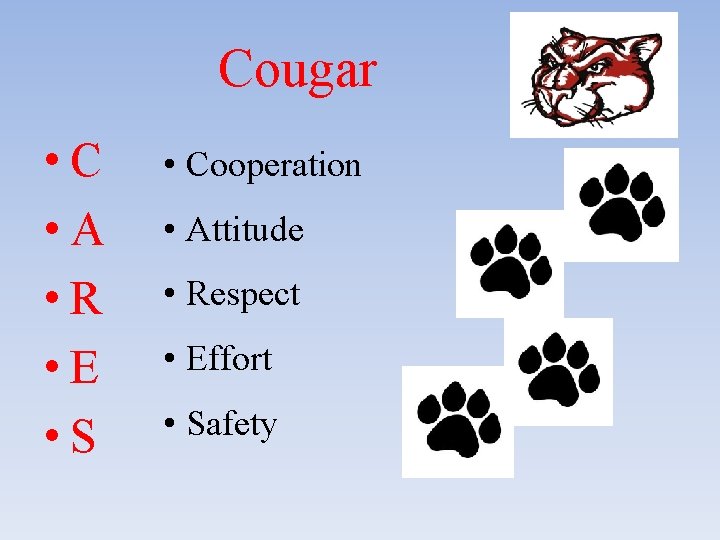 Cougar • C • A • R • E • S • Cooperation •