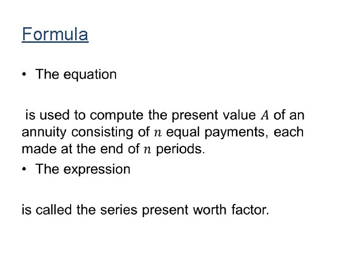 Formula • Formula •