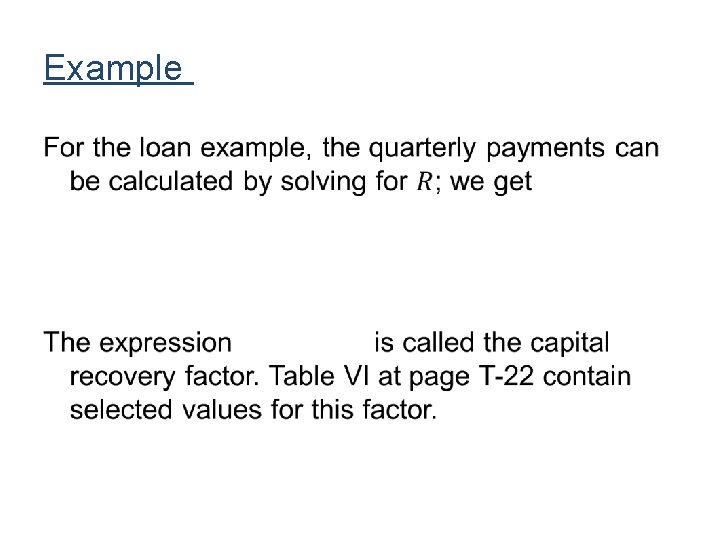 Example • Example •
