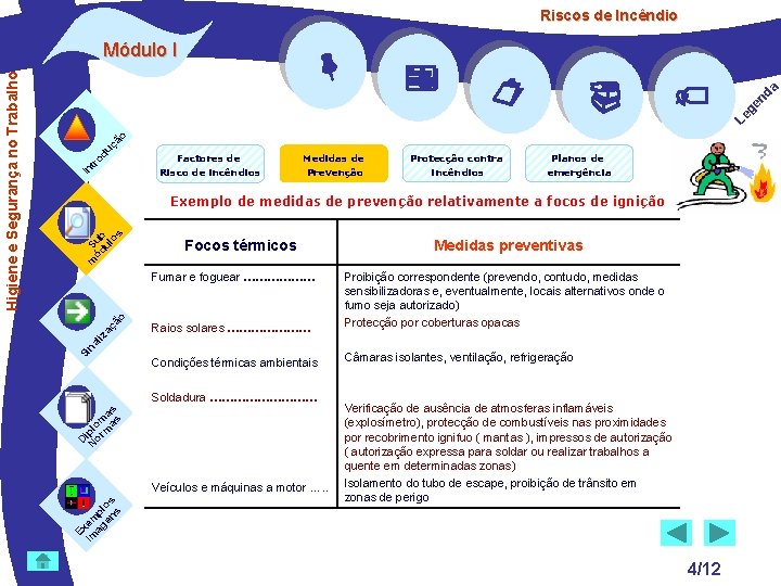  uç od tr In Factores de Risco de incêndios Medidas de Prevenção Protecção