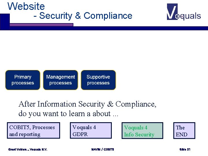 Website - Security & Compliance After Information Security & Compliance, do you want to Website - Security & Compliance After Information Security & Compliance, do you want to