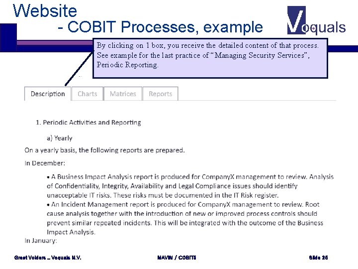 Website - COBIT Processes, example By clicking on 1 box, you receive the detailed Website - COBIT Processes, example By clicking on 1 box, you receive the detailed