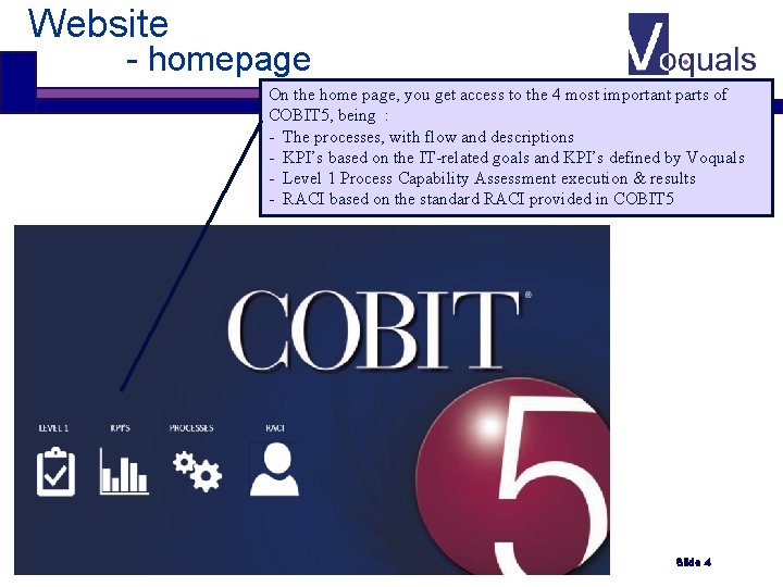 Website - homepage On the home page, you get access to the 4 most Website - homepage On the home page, you get access to the 4 most