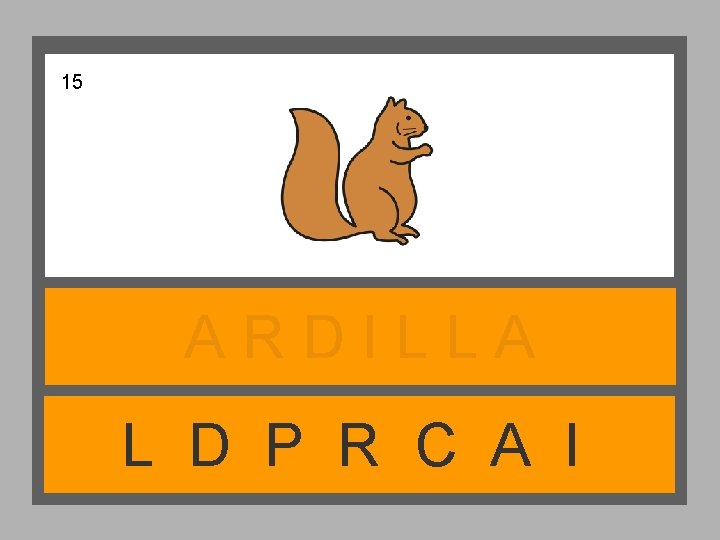 15 ARDILLA L D P R C A I 