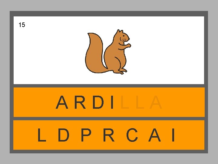 15 ARDILLA L D P R C A I 