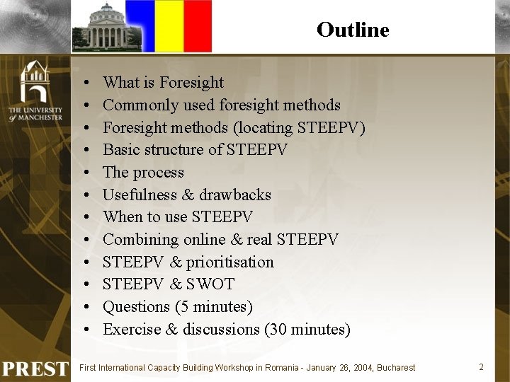 Outline • • • What is Foresight Commonly used foresight methods Foresight methods (locating