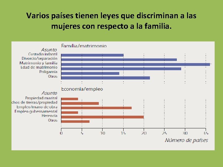 Varios países tienen leyes que discriminan a las mujeres con respecto a la familia.