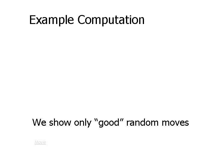 Example Computation We show only “good” random moves Movie 