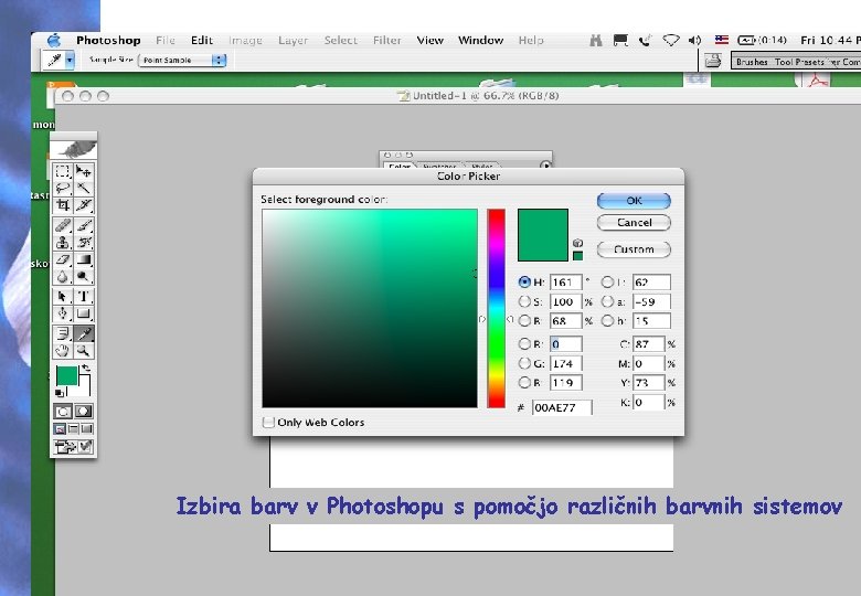 Izbira barv v Photoshopu s pomočjo različnih barvnih sistemov TGP - vaje 5. VAJA