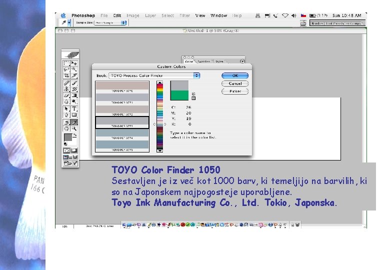 TOYO Color Finder 1050 Sestavljen je iz več kot 1000 barv, ki temeljijo na