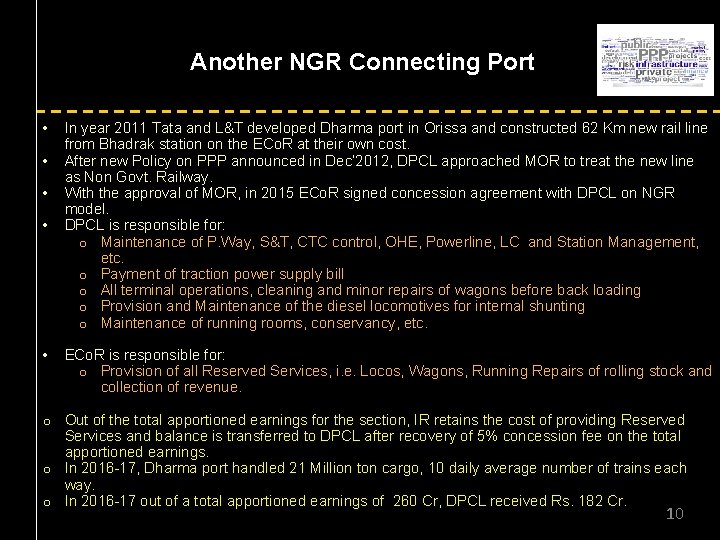 Another NGR Connecting Port • • • In year 2011 Tata and L&T developed