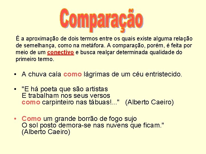 É a aproximação de dois termos entre os quais existe alguma relação de semelhança,