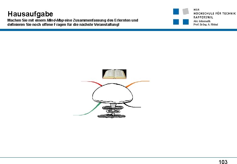 Hausaufgabe Machen Sie mit einem Mind-Map eine Zusammenfassung des Erlernten und definieren Sie noch