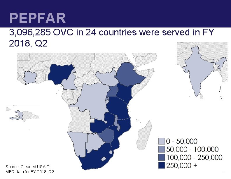 PEPFAR 3, 096, 285 OVC in 24 countries were served in FY 2018, Q