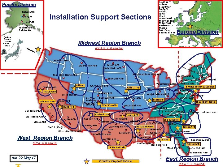 Pacific Division Eielson AFB Installation Support Sections Clear AFS 611 CES JB Elmendorf Richardson