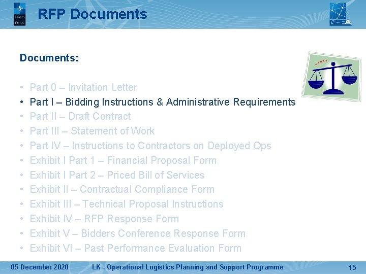 RFP Documents: • • • Part 0 – Invitation Letter Part I – Bidding