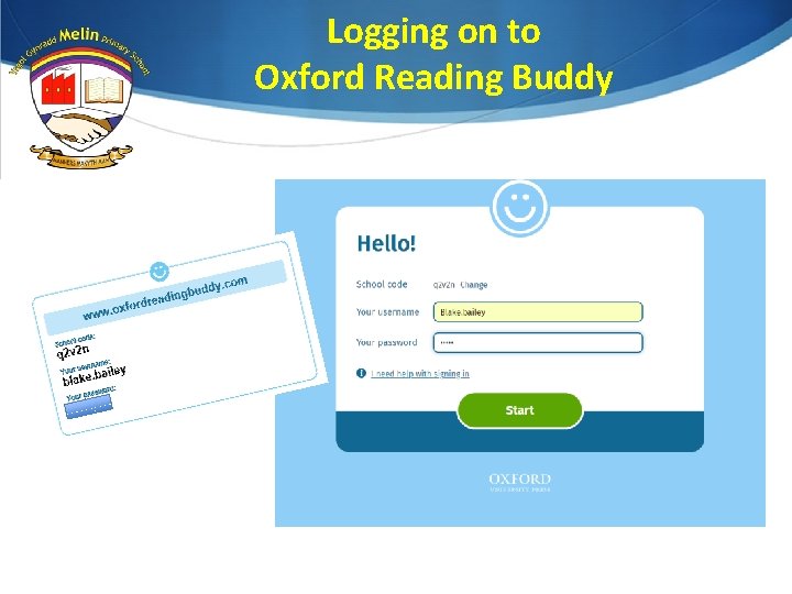 Logging on to Oxford Reading Buddy 