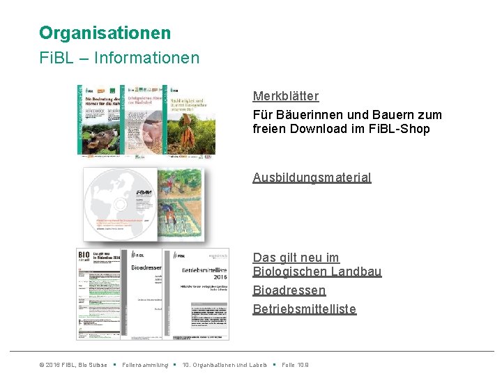 Organisationen Fi. BL – Informationen Merkblätter Für Bäuerinnen und Bauern zum freien Download im