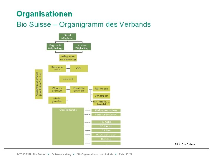 Organisationen Bio Suisse – Organigramm des Verbands Bild: Bio Suisse © 2016 Fi. BL,