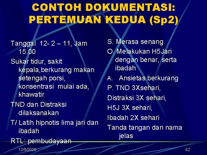 CONTOH DOKUMENTASI: PERTEMUAN KEDUA (Sp 2) Tanggal 12 - 2 – 11, Jam 15.