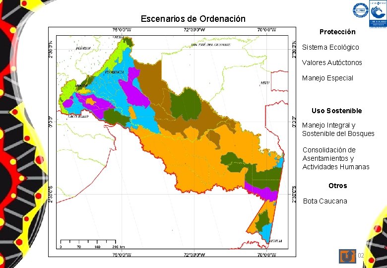 Escenarios de Ordenación Protección Sistema Ecológico Valores Autóctonos Manejo Especial Uso Sostenible Manejo Integral