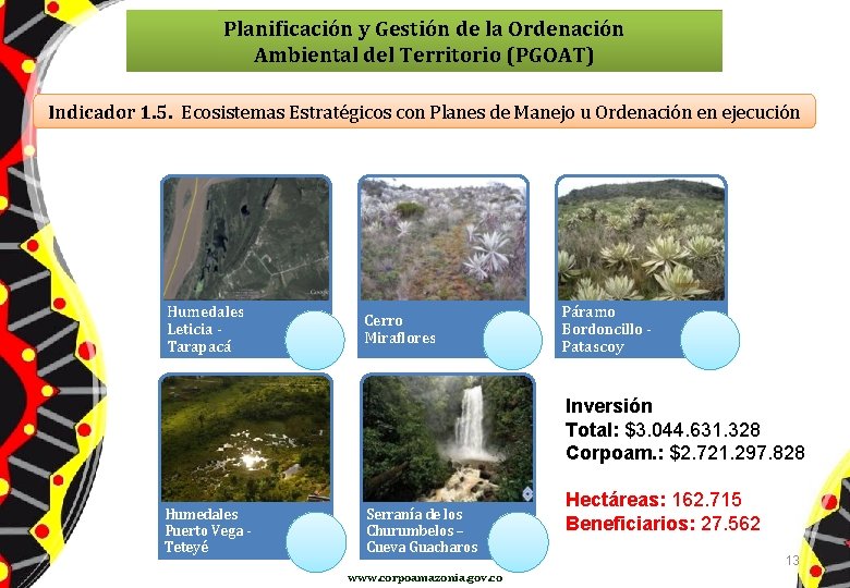 Planificación y Gestión de la Ordenación Ambiental del Territorio (PGOAT) Indicador 1. 5. Ecosistemas