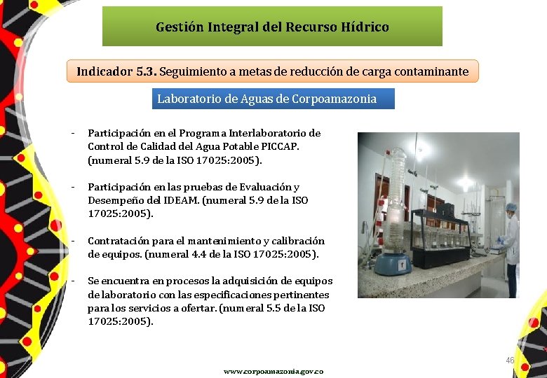 Gestión Integral del Recurso Hídrico Indicador 5. 3. Seguimiento a metas de reducción de