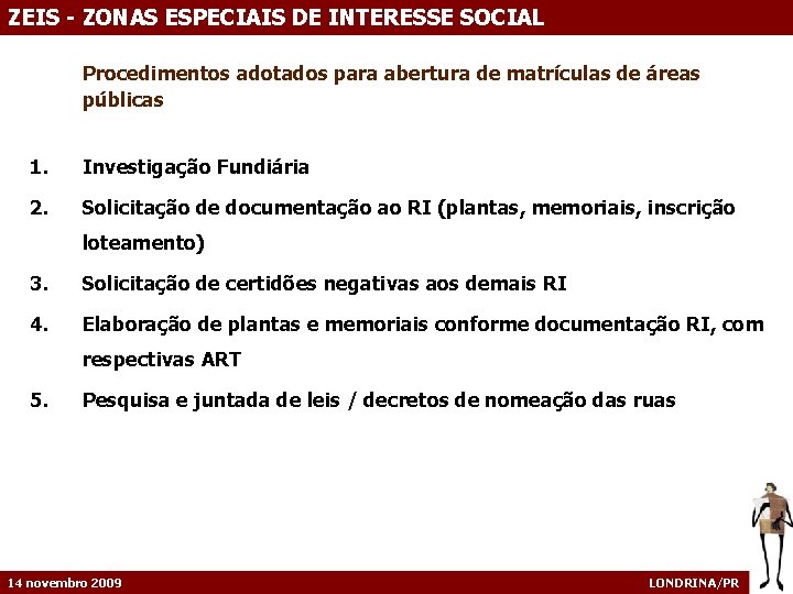 ZEIS - ZONAS ESPECIAIS DE INTERESSE SOCIAL Procedimentos adotados para abertura de matrículas de