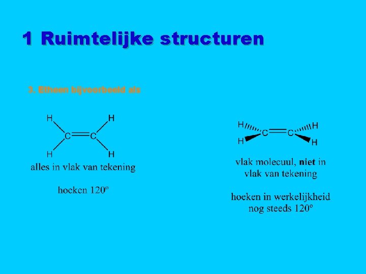 1 Ruimtelijke structuren 3. Etheen bijvoorbeeld als 