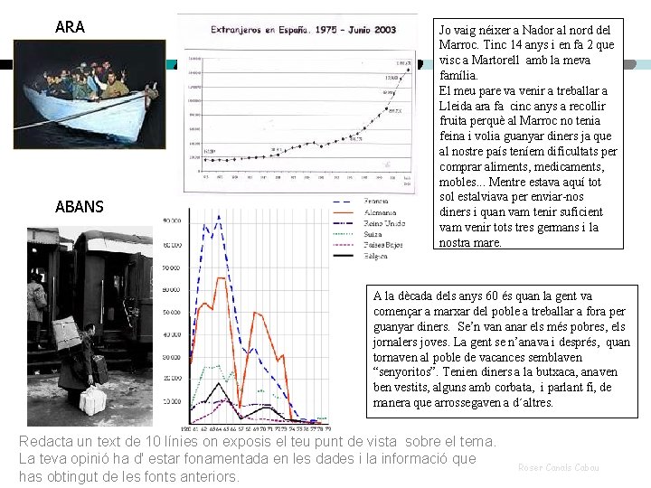 ARA ABANS Jo vaig néixer a Nador al nord del Marroc. Tinc 14 anys