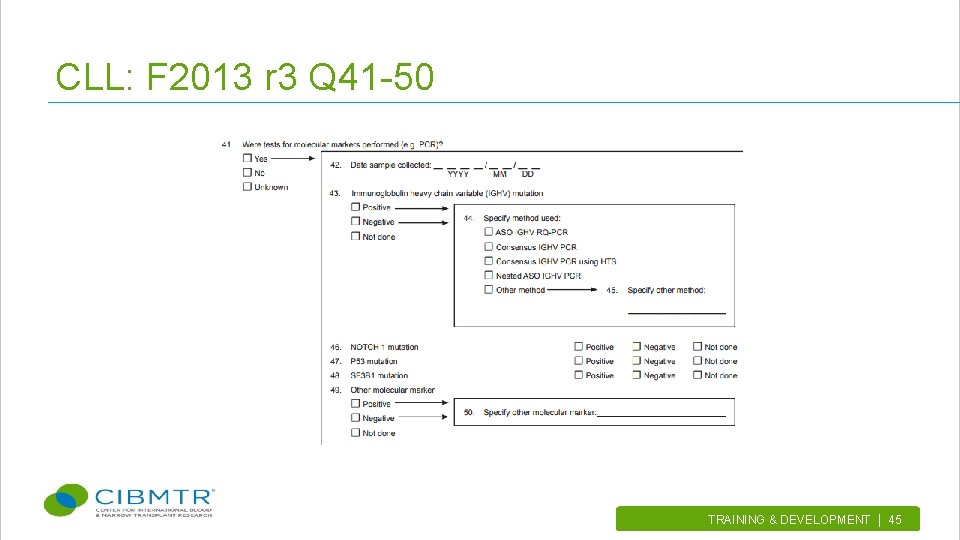 CLL: F 2013 r 3 Q 41 -50 TRAINING & DEVELOPMENT | 45. 