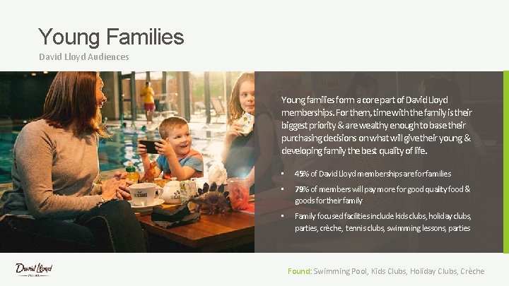 Young Families David Lloyd Audiences Young families form a core part of David Lloyd