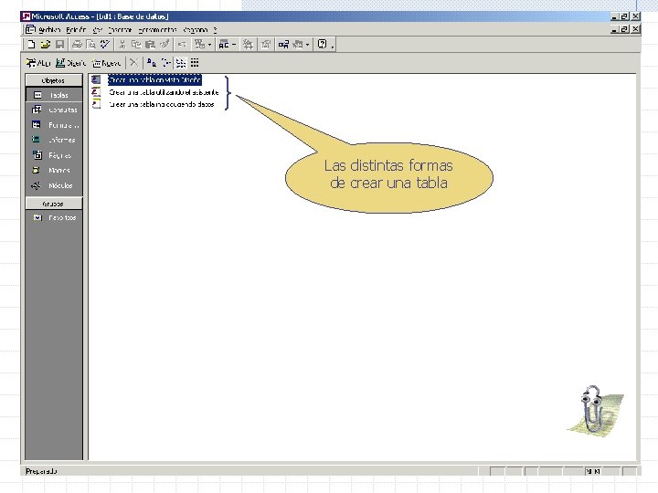 Las distintas formas de crear una tabla 