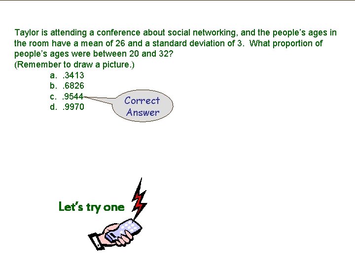 Taylor is attending a conference about social networking, and the people’s ages in the