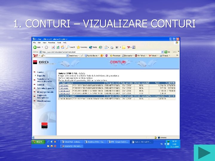 1. CONTURI – VIZUALIZARE CONTURI 