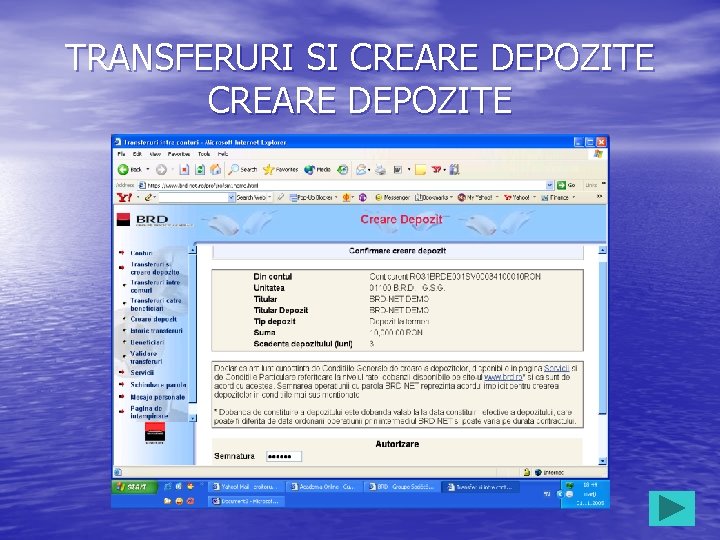 TRANSFERURI SI CREARE DEPOZITE 