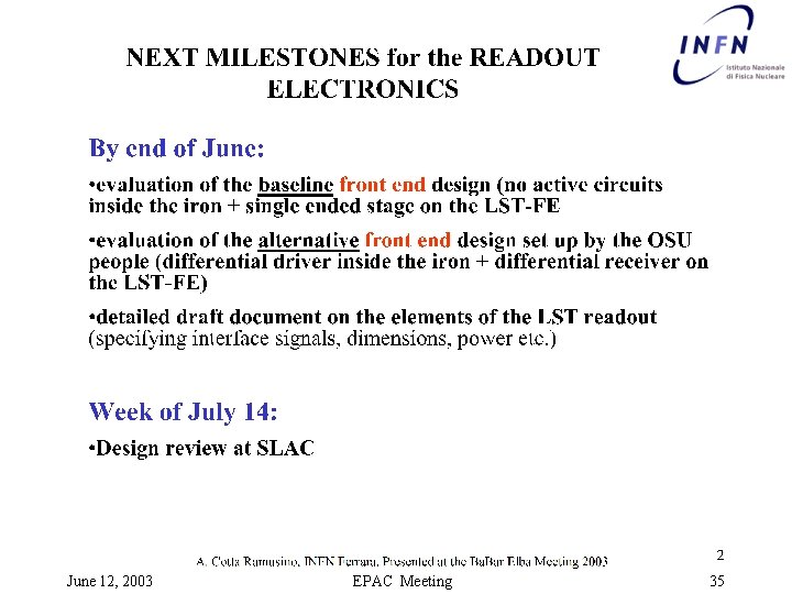 June 12, 2003 EPAC Meeting 35 
