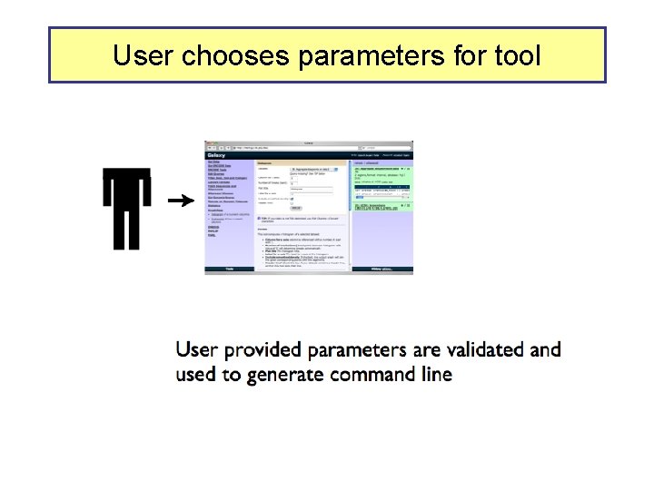 User chooses parameters for tool 