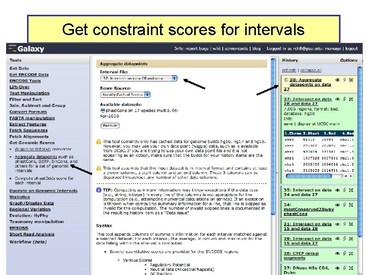 Get constraint scores for intervals 