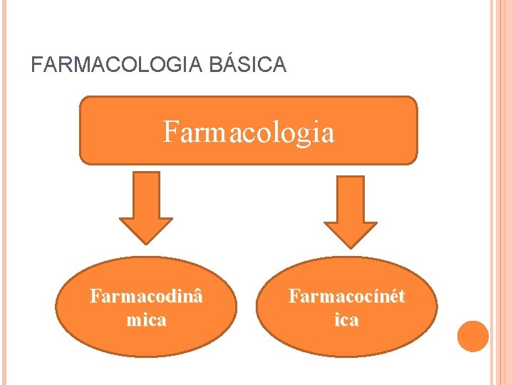 FARMACOLOGIA BÁSICA Farmacologia Farmacodinâ mica Farmacocínét ica 