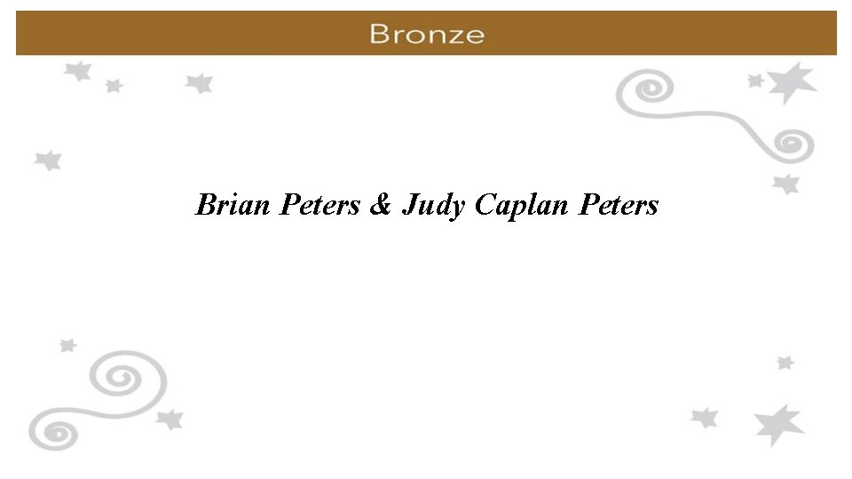 Brian Peters & Judy Caplan Peters 