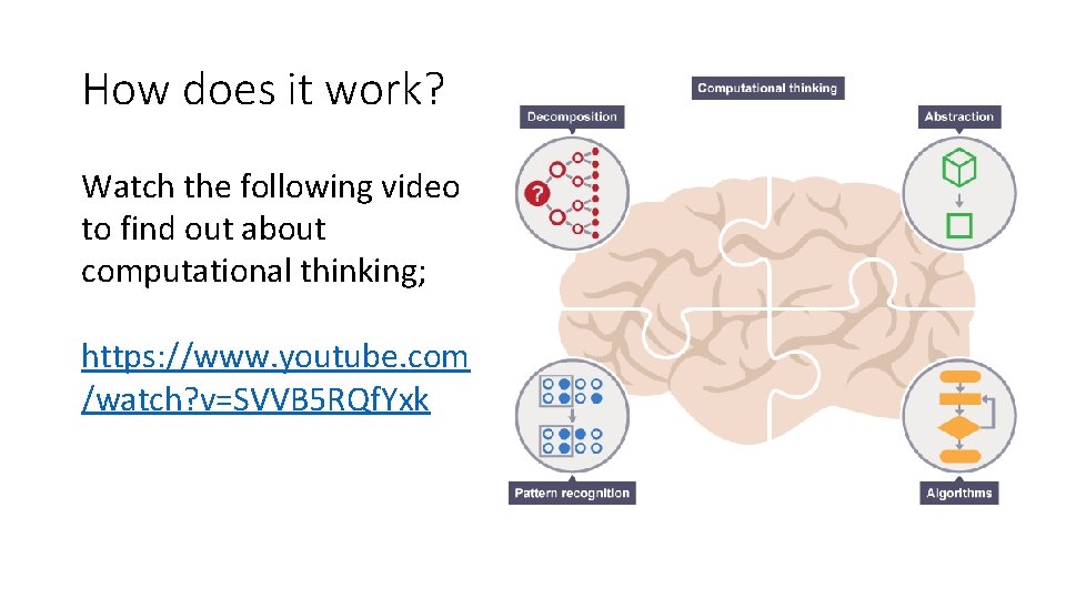 How does it work? Watch the following video to find out about computational thinking; How does it work? Watch the following video to find out about computational thinking;
