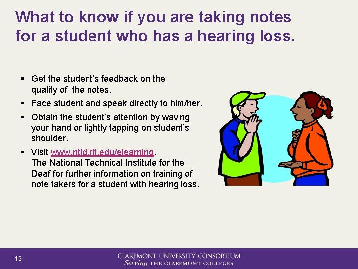 What to know if you are taking notes for a student who has a