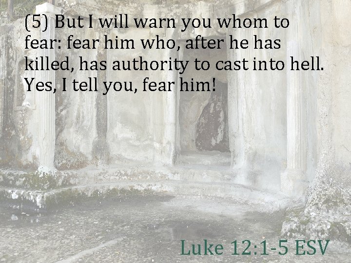 (5) But I will warn you whom to fear: fear him who, after he