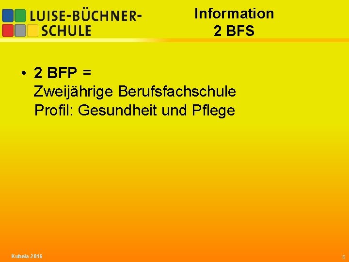Information 2 BFS Information der 2 BFS 1