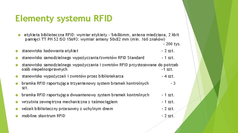 Elementy systemu RFID etykieta biblioteczna RFID: wymiar etykiety - 54 x 86 mm, antena