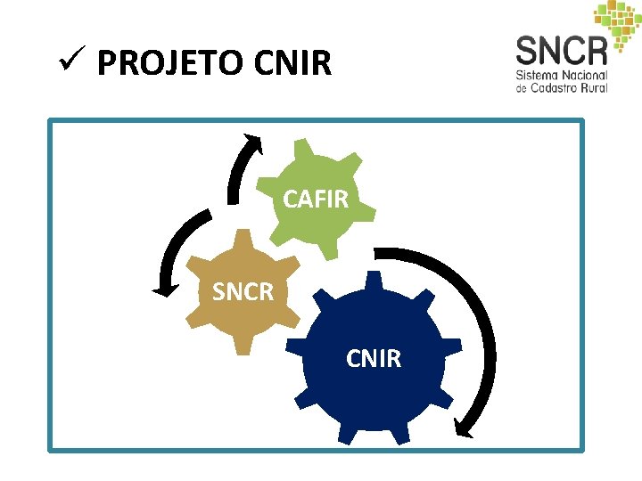 ü PROJETO CNIR CAFIR SNCR CNIR ü PROJETO CNIR CAFIR SNCR CNIR