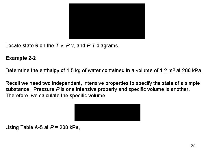 Locate state 6 on the T v, P v, and P T diagrams. Example