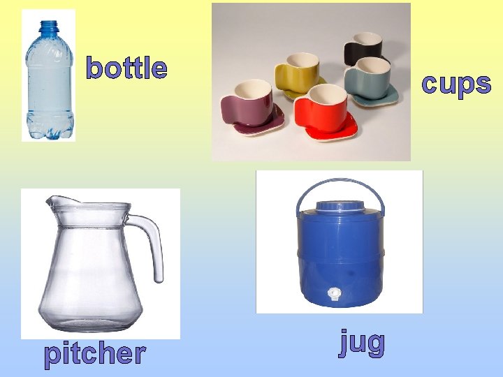 bottle pitcher cups jug 